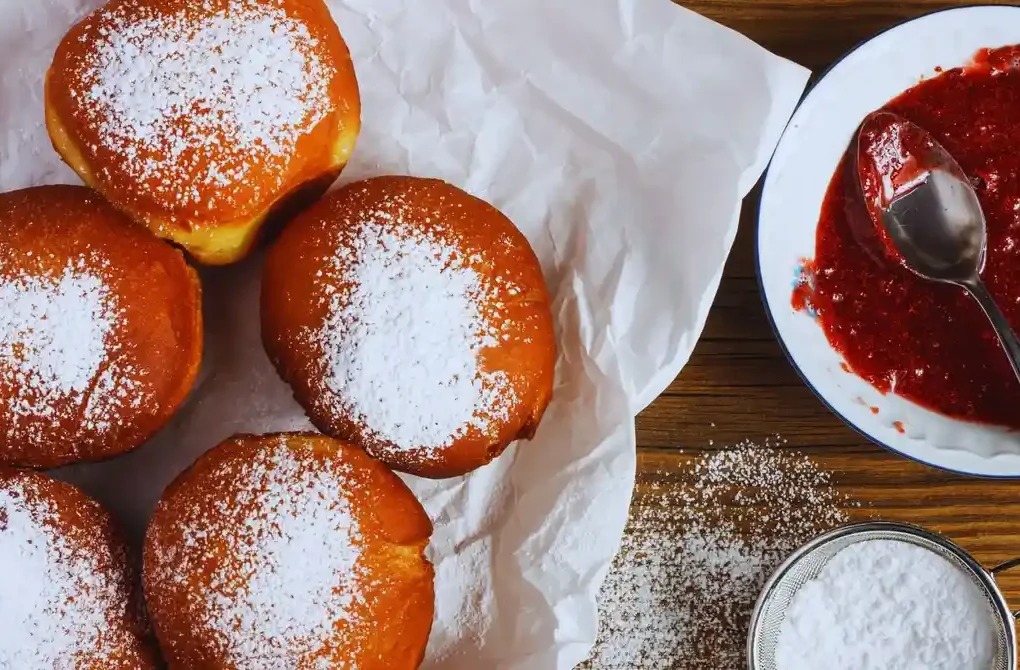 pączki bez tłuszczu z dżemem